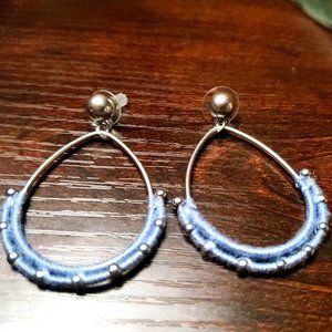 New the Sak sky blue teardrop silver tone drop/dangling earring